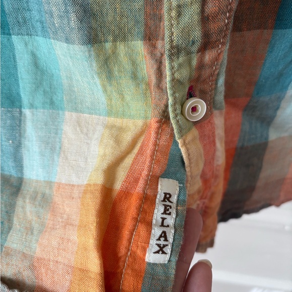 Men’s Tommy Bahama Short Sleeve Button Front Plaid 100%Linen Shirt Small - Picture 3 of 14